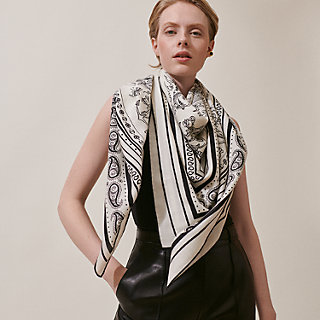 Xale 140 Tatouages Marins Bandana - Branco | Hermès Brasil